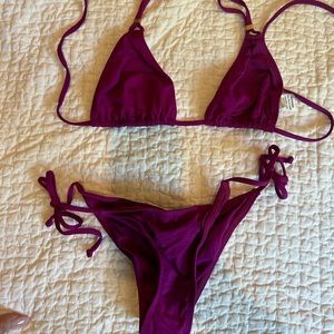 LSpace bikini M top, XS bottom, purple, good condition